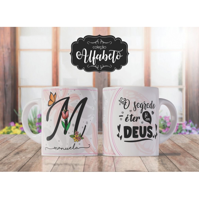 Caneca Personalizada Alfabeto Borboleta (M)