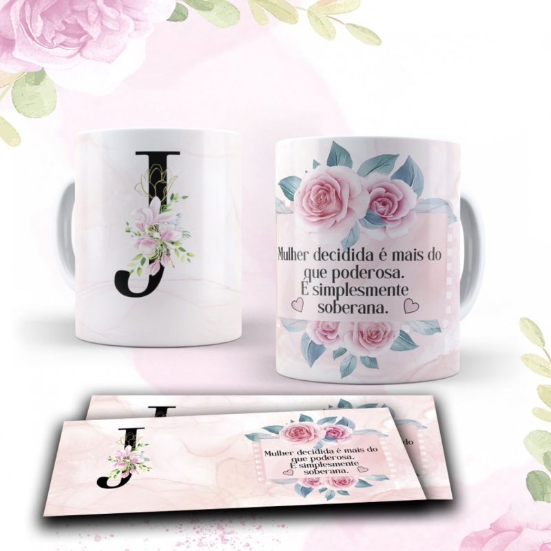 Caneca Personalizada Floral Magnólia (J)