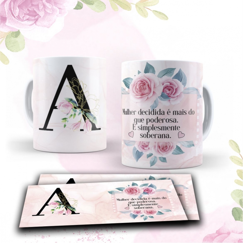 Caneca Personalizada Floral Magnólia  (A)