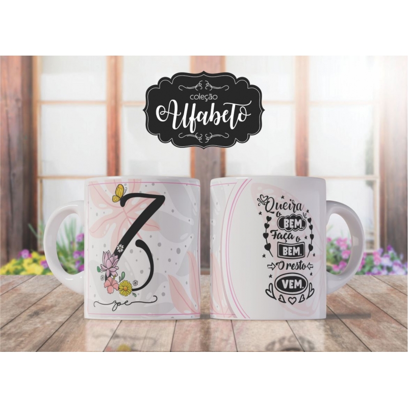 Caneca Personalizada Alfabeto Borboleta (Z)