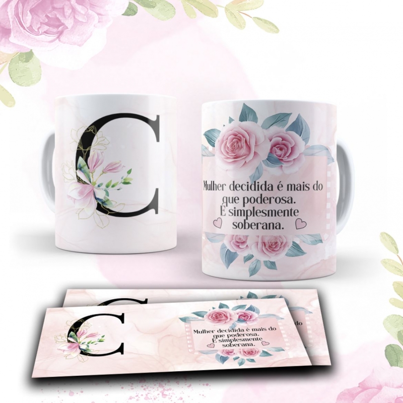 Caneca Personalizada Floral Magnólia (C)