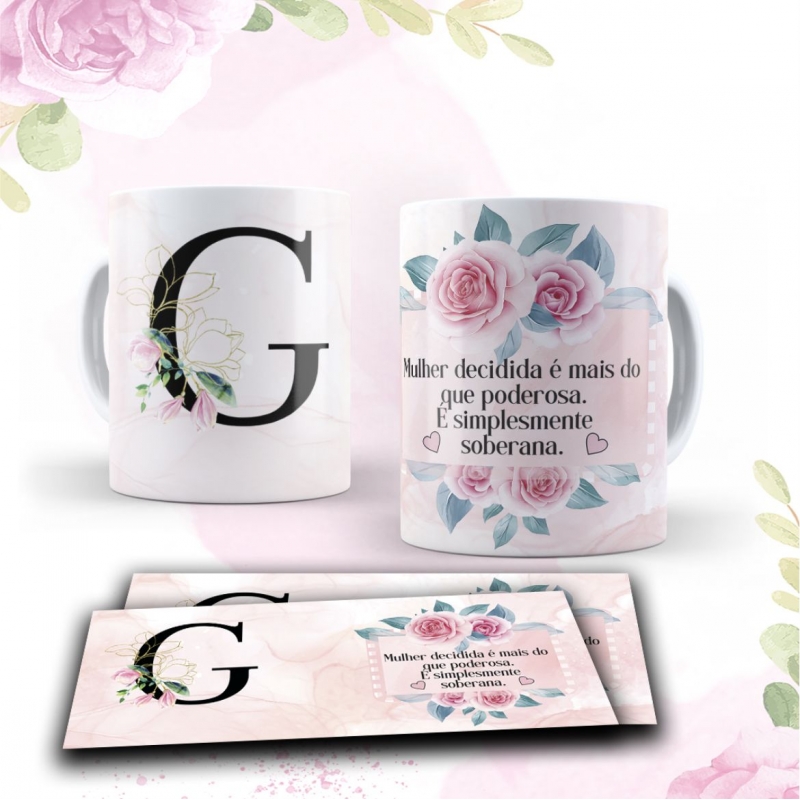 Caneca Personalizada Floral Magnólia (G)