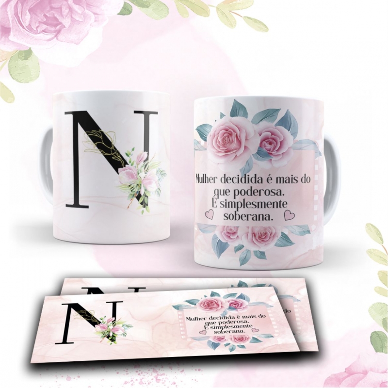 Caneca Personalizada Floral Magnólia (N)