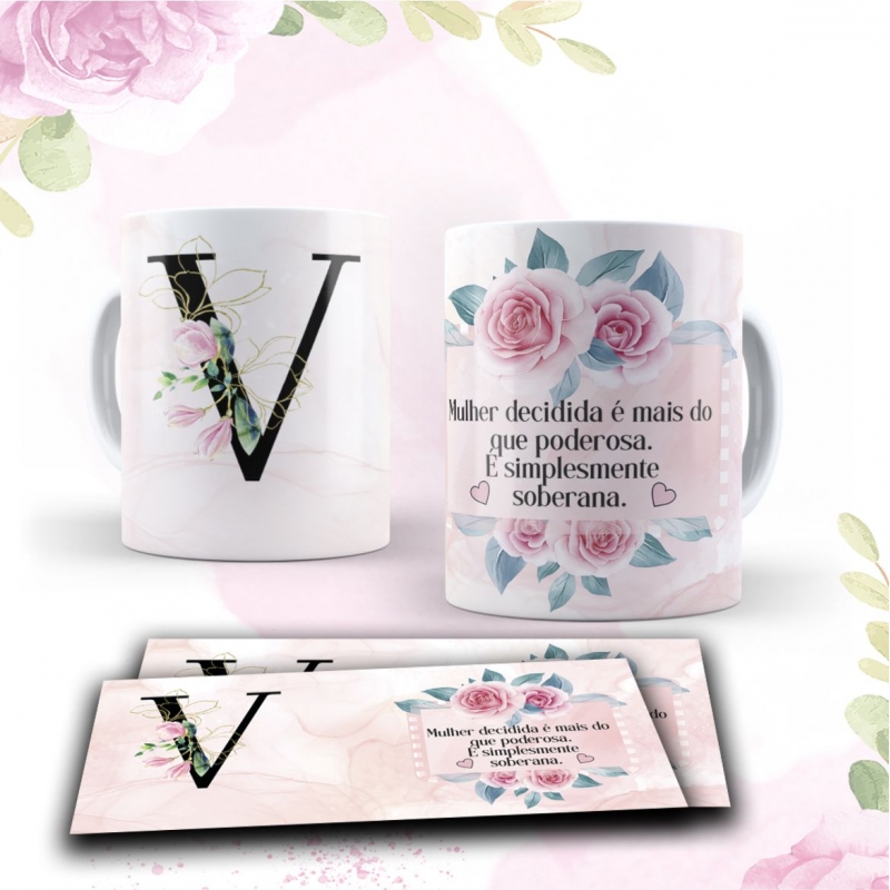 Caneca Personalizada Floral Magnólia (V)