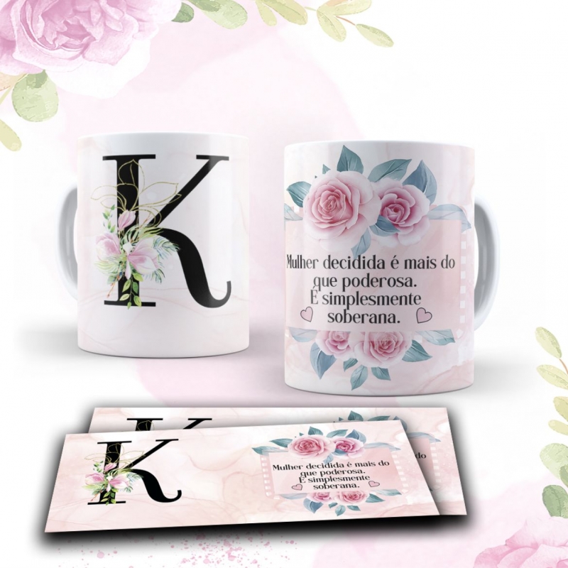 Caneca Personalizada Floral Magnólia (K)