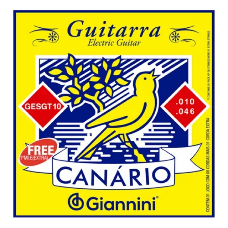 ENCORDOAMENTO PARA GUITARRA CANARIO .010 - GESGT10 - GIANNIN