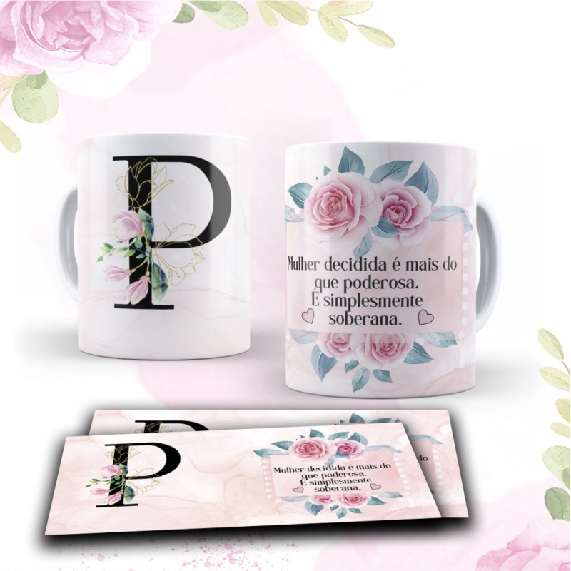 Caneca Personalizada Floral Magnólia (P)