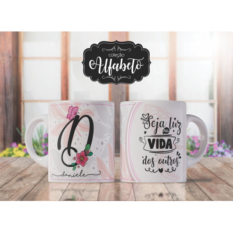 Caneca Personalizada Alfabeto Borboleta (D)