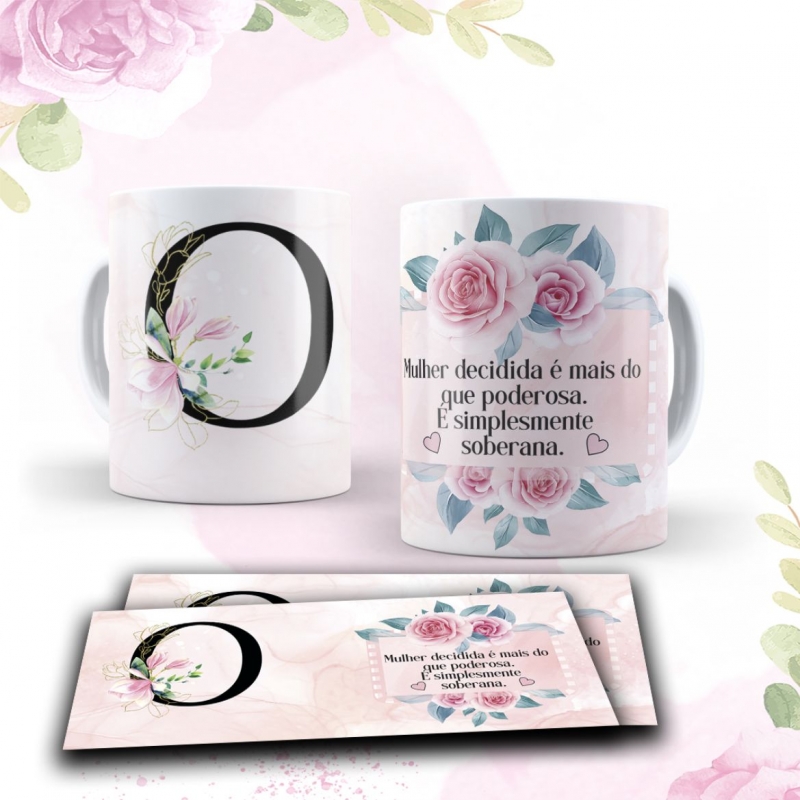 Caneca Personalizada Floral Magnólia (O)