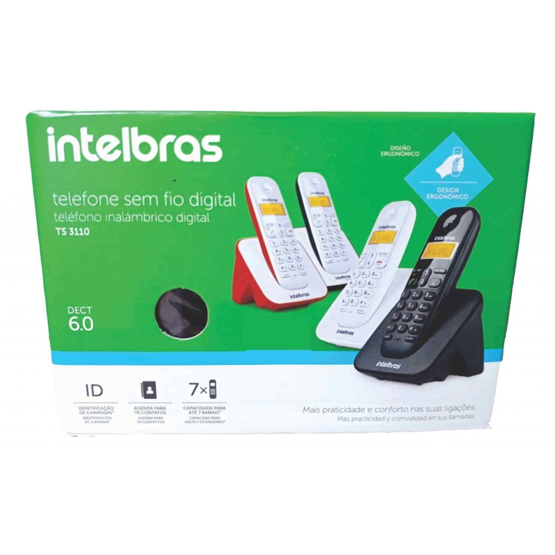 TELEFONE S/ FIO TS 3110 PRETO INTELBRAS