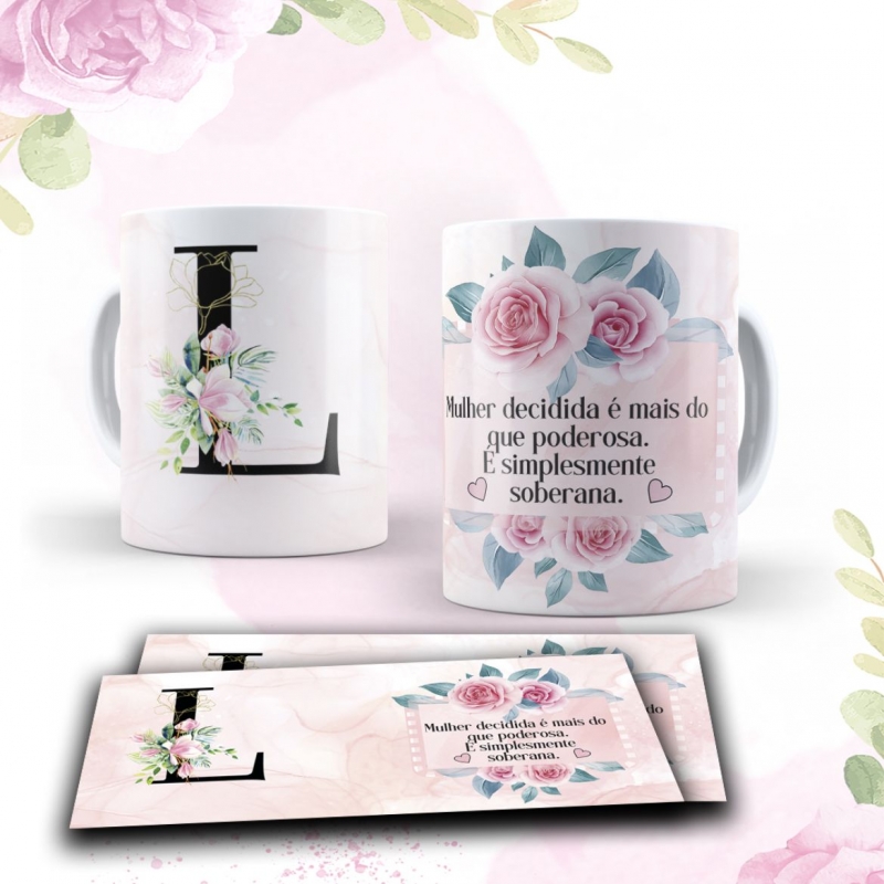 Caneca Personalizada Floral Magnólia (L)