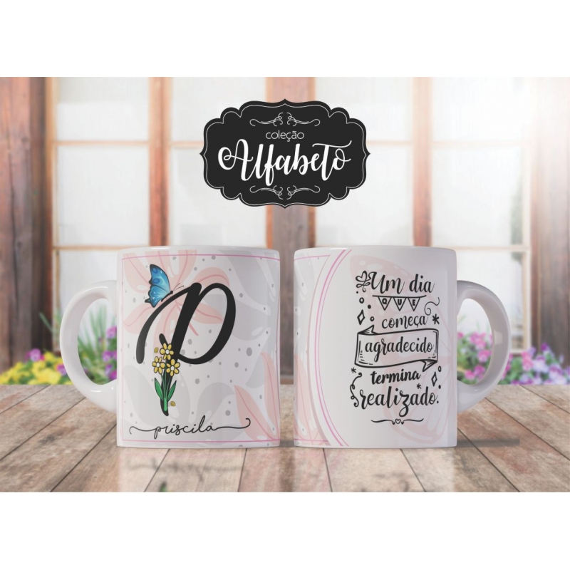 Caneca Personalizada Alfabeto Borboleta (P)