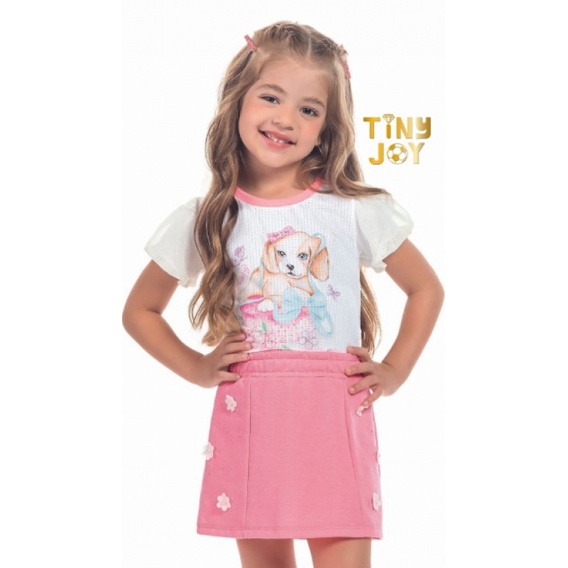 CONJUNTO FEMININO CACHORRINHA LOVELY TINY JOY 4 AO 6