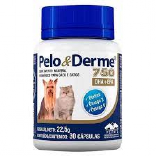 pelo e derme 750 com 30 capsulas