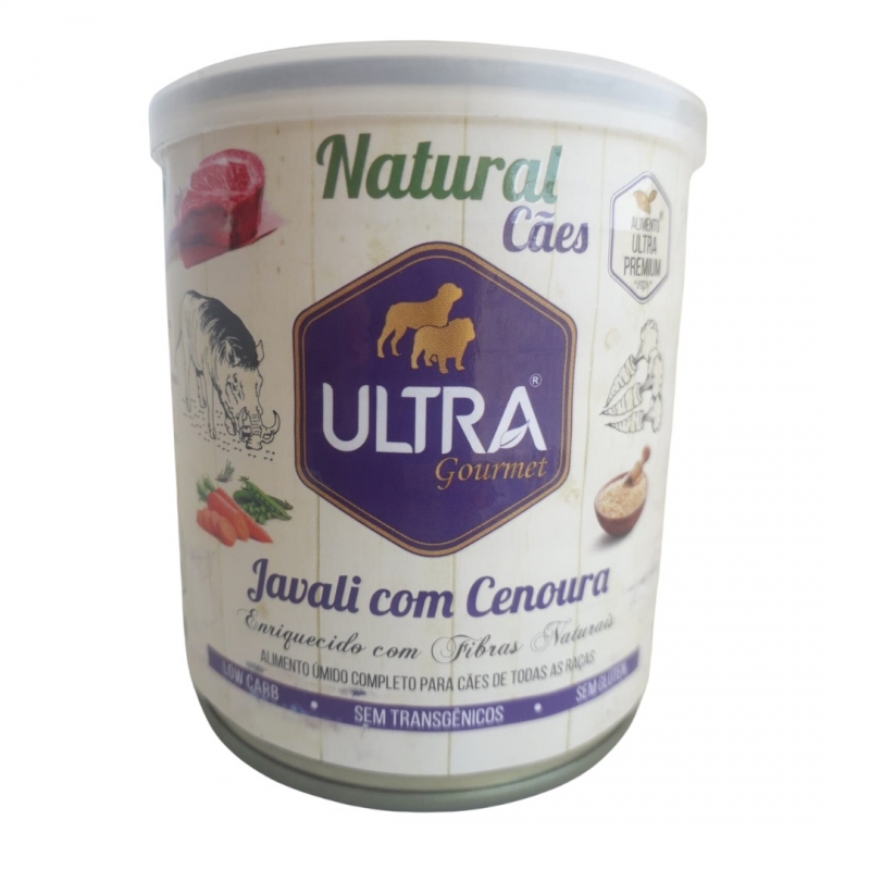 ultra gourmet lata javali com cenoura para cães 300g