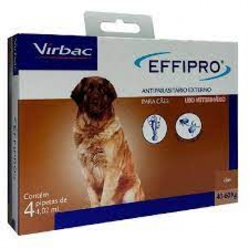 Effipro 4 pipetas de 4,02 ml para cães pesando acima de 40 Kg