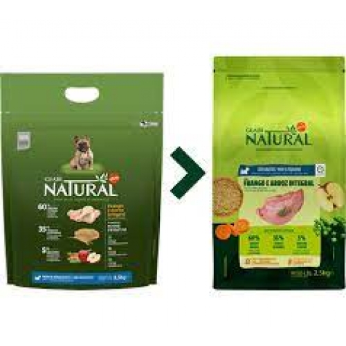 Guabi Natural cão adulto mini e pequeno  frango e arroz integral 2.5kg