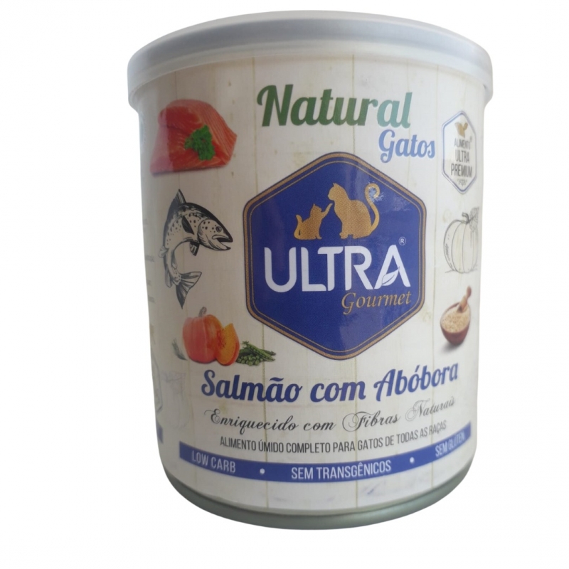 Ultra gourmet lata gatos sabor salmão com abobora 300g