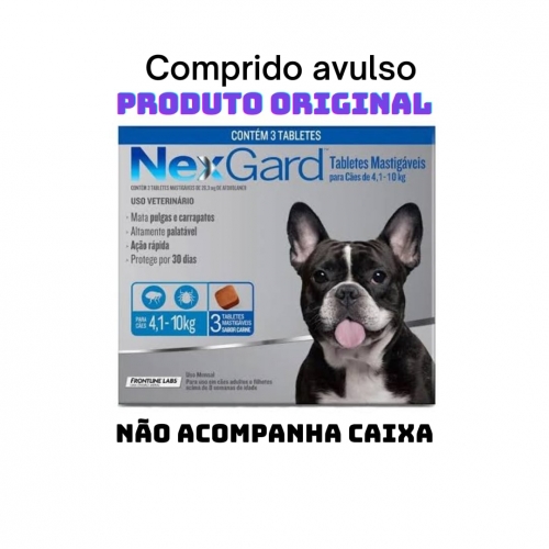 NEXGARD anti pulgas e carrapatos para cães de 4kg a 10kg 1 t