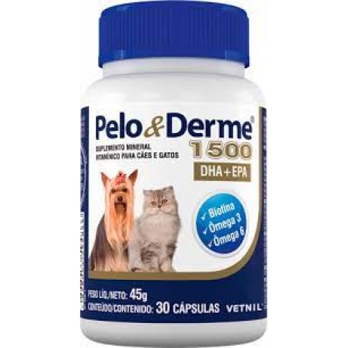 PELO E DERME 1500 com 30 capsulas