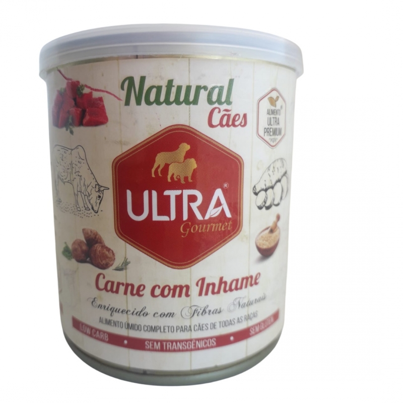 ultra gourmet lata carne com inhame para cães 300g