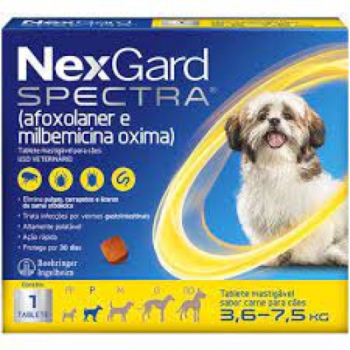 Anti pulgas e carrapatos NEXGARD SPECTRA cães 3,6 a 7,5kg
