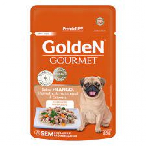 Ração Úmida Sachê Golden Gourmet Cães Adultos Porte Pequeno Frango 85g