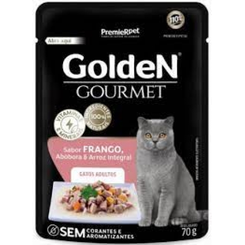 Ração Úmida Golden Gourmet para Gatos Adultos Sabor Frango 70g