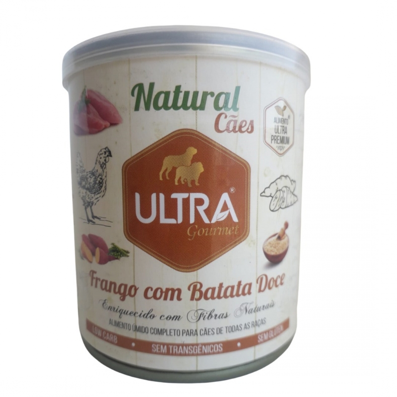 ultra gourmet lata frango com batata doce para cães 300g