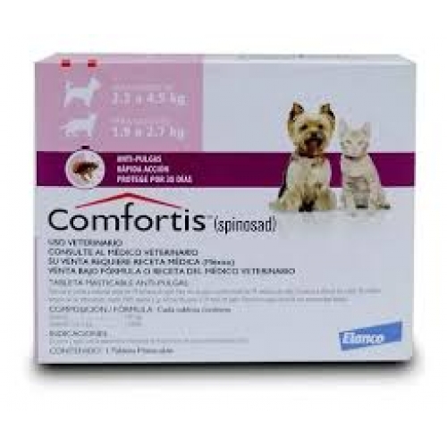 Anti Pulgas COMFORTIS caes 2.3 A 4.5 gatos 1,4kg a 2,8kg