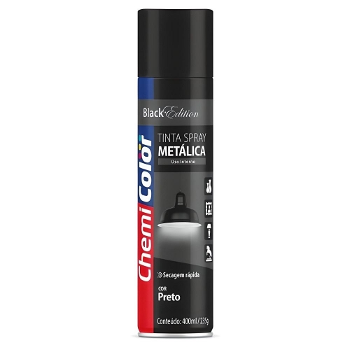 TINTA SPRAY METALICA PRETO 350 ML CHEMICOLOR