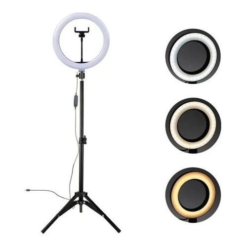 Ring Light 10 Tripé 210cm Led Portátil 26cm Suporte Celular