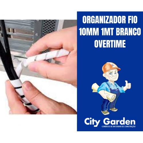 ORGANIZADOR FIO 10 MM 1 MT BRANCO OVERTIME