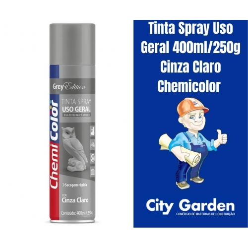 TINTA SPRAY USO GERAL 400 ML CINZA CLARO CHEMICOLOR