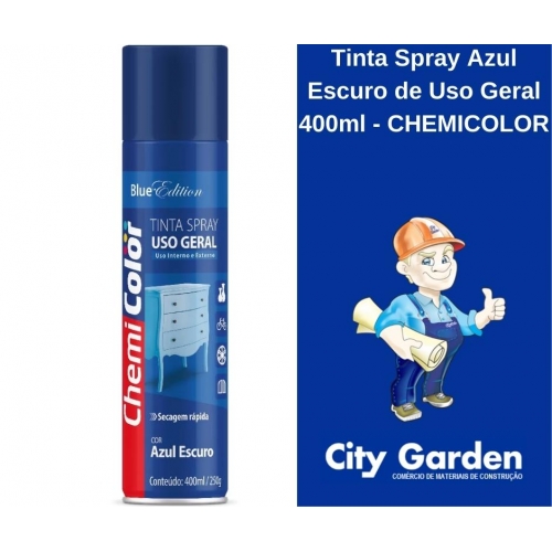 TINTA SPRAY - USO GERAL 400ML AZUL ESCURO CHEMICOLOR