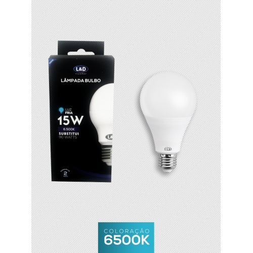 Lãmpada Led Bulbo 15W 1320lm Bivolt 6500K L&D