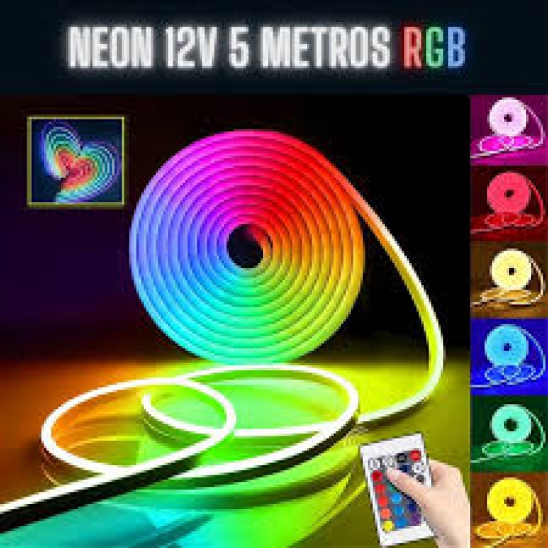 FITA LED NEON RGB 5 METROS 5V 100MA-2A+ BLUETOOTH ,USB