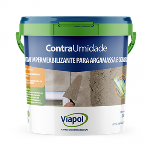 ADITIVO IMPERMEABILIZANTE PARA ARGAMASSAS E CONCRETOS CONTRA UMIDADE 3,6L VIAPOL