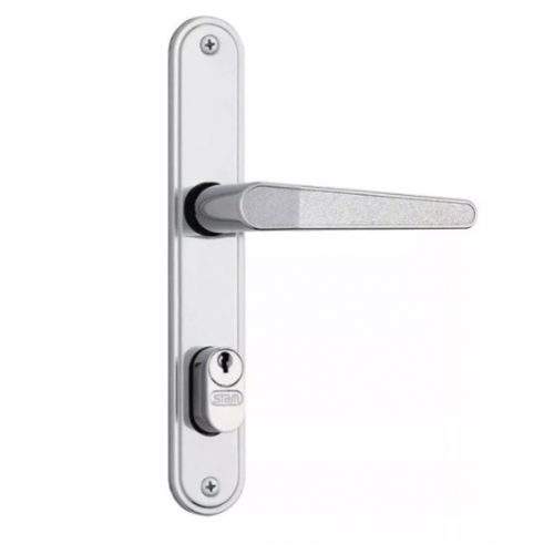 FECHADURA EXTERNA PARA PORTA DE ALUMINIO OU FERRO ESPELHADA INOX (G) REF 602/03