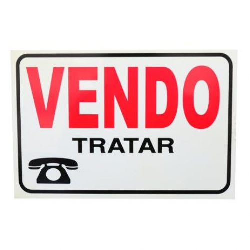 PLACA DE SINALIZAÇAO VENDO