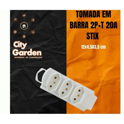 TOMADA EM BARRA 2P+T 20A STIX