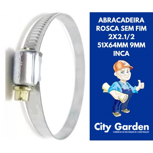 ABRACADEIRA ROSCA SEM FIM 2X2.1/2 51X64MM 9MM INCA