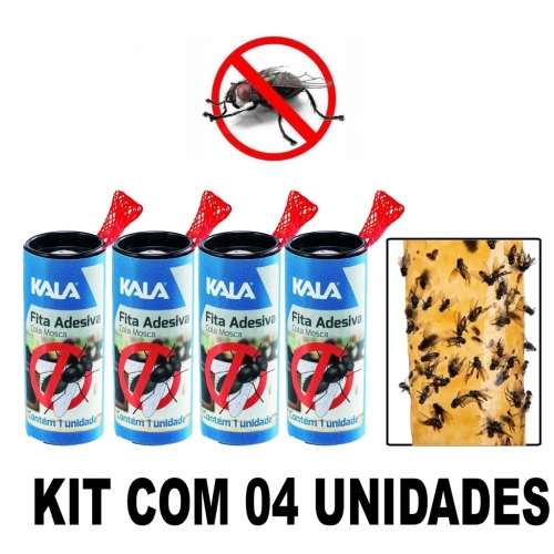 FITA ADESIVA COLA MOSCA 4PCS - KALA MOSQUITEIRO