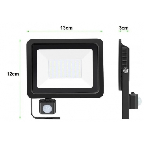 REFLETOR LED 30W 6500K IP65 MINI COM SENSOR YINAITE