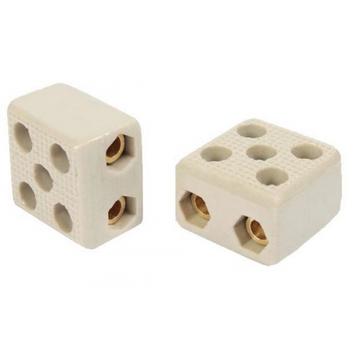 CONECTOR PORCELANA 2 POLOS 10 MM