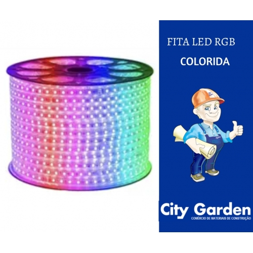 FITA LED RGB COLORIDA  MANGUEIRA QUADRADA GRANDE 12W 16mm (PRECO POR METRO)