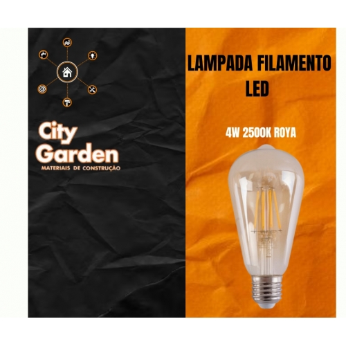 LAMPADA FILAMENTO LED 4W 2500K ROYA