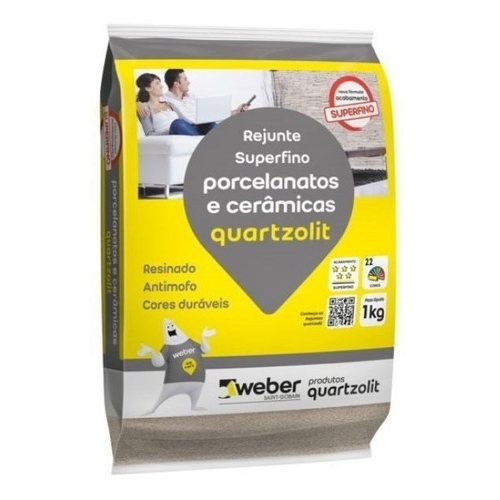 REJUNTE SUPERFINO PORCELANATOS E CERAMICAS QUARTZOLIT CINZA PLATINA 1KG