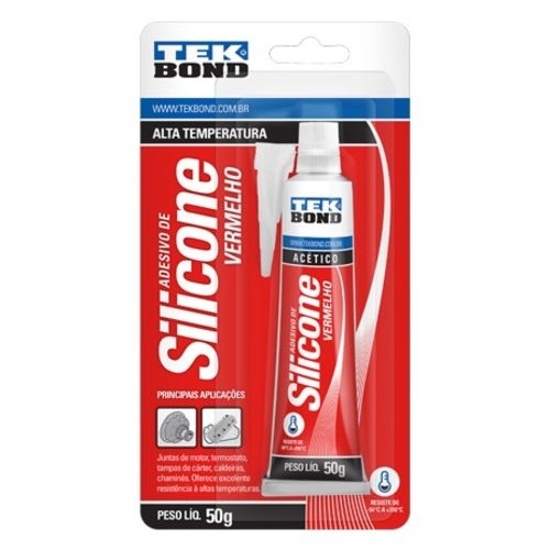 ADESIVO DE SILICONE ACETICO VERMELHO 280G ALTA TEMPERATURA TEKBOND