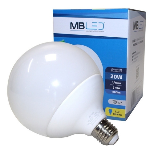 LAMP LED BALLOON G120 20W 6000K 1700lm-MBLED